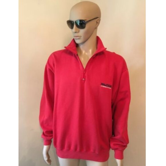 Nautica Other - Vintage Nautica Red Zip Up Fleece Sweater Pullover